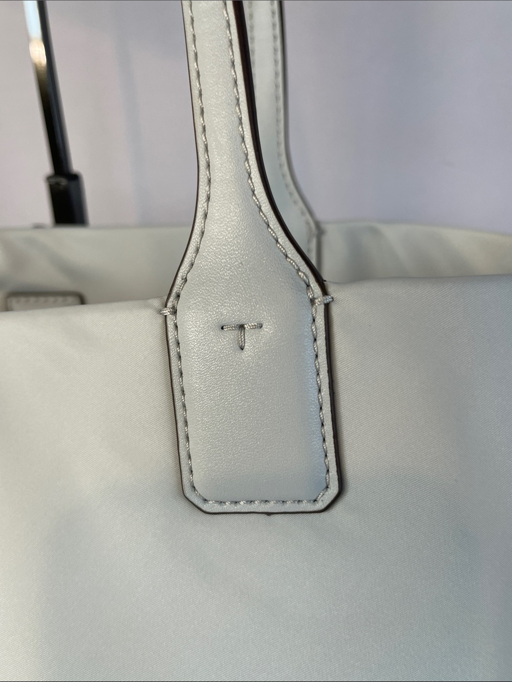 Tory Burch Ella Nylon Tote Light Blue Large Logo Tote Bag - Picture 5 of 14